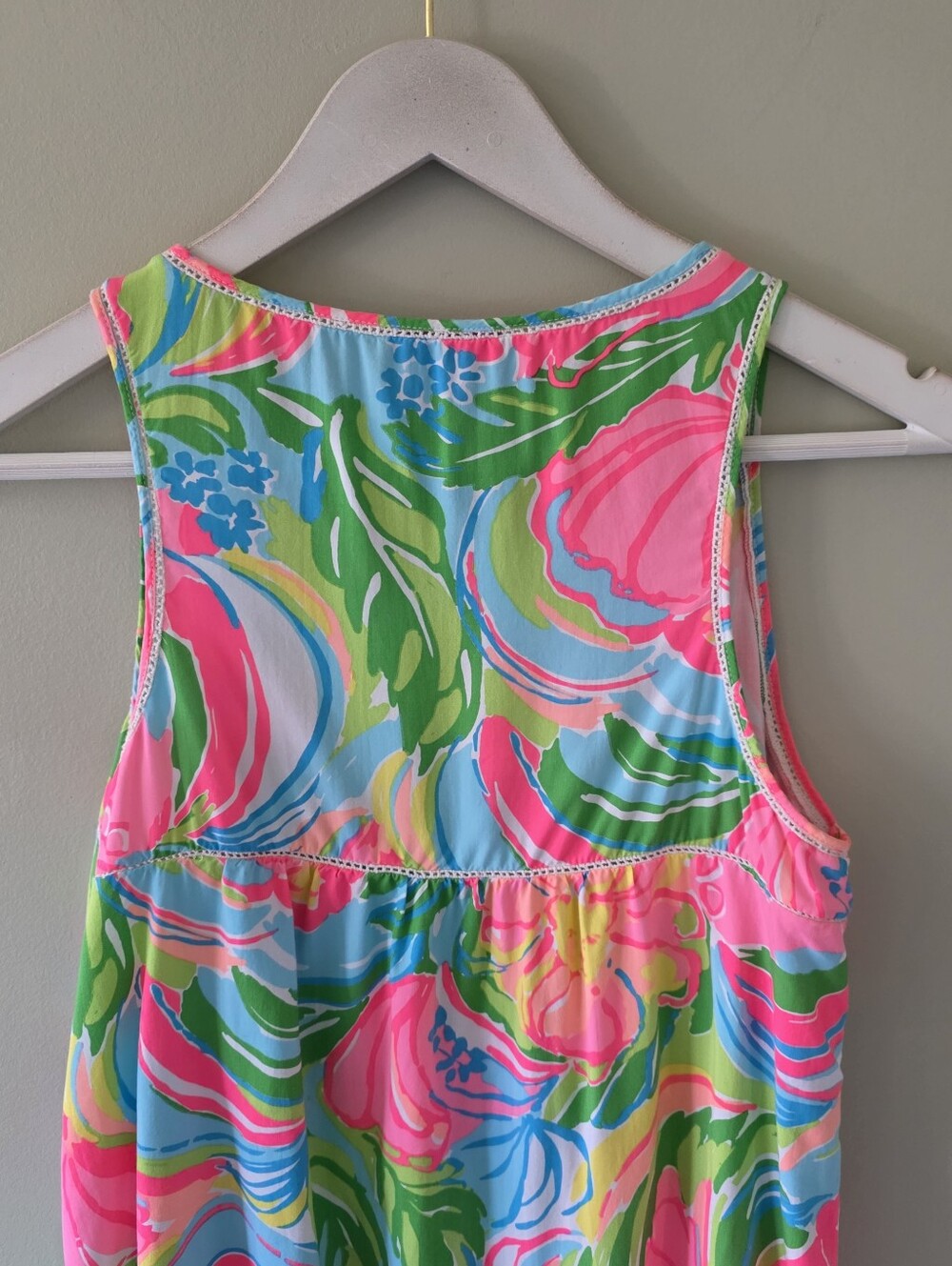 Lilly Pulitzer XS Tropical Neon Multicolor Summer So A Peeling Babydoll Top - Picture 11 of 14